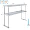 Amgood 14 in. x 48 in. AmGood Stainless Steel Double Deck Over Shelf DOS-1448-Z - alternate 6
